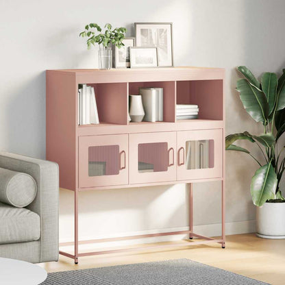 Dressoir 100,5x39x107 cm koudgewalst staal roze