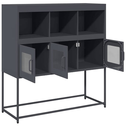 Dressoir 100,5x39x107 cm koudgewalst staal antracietkleurig