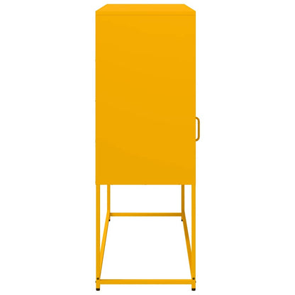 Dressoir 100,5x39x107 cm koudgewalst staal mosterdgeel