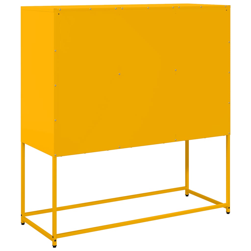 Dressoir 100,5x39x107 cm koudgewalst staal mosterdgeel