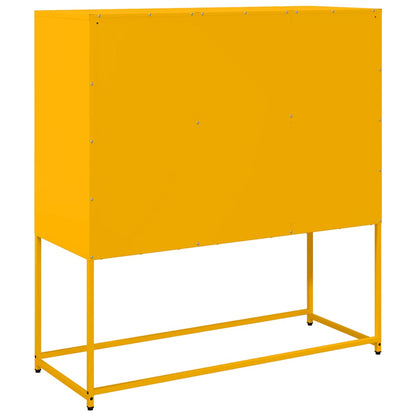 Dressoir 100,5x39x107 cm koudgewalst staal mosterdgeel