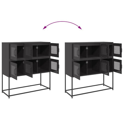 Dressoir 100,5x39x107 cm koudgewalst staal zwart