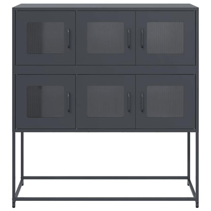 Dressoir 100,5x39x107 cm koudgewalst staal antracietkleurig