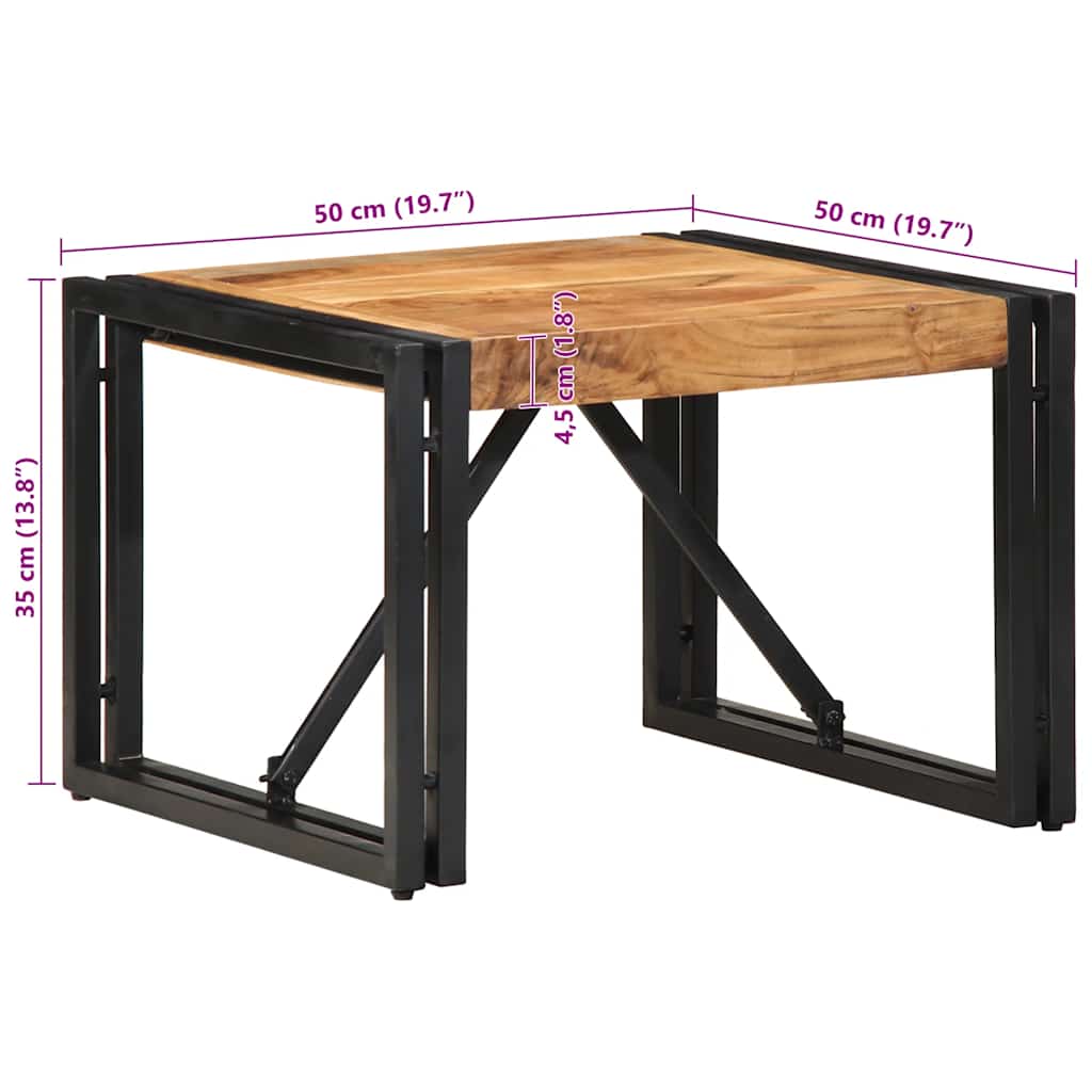 Salontafel 50x50x35 cm massief acaciahout