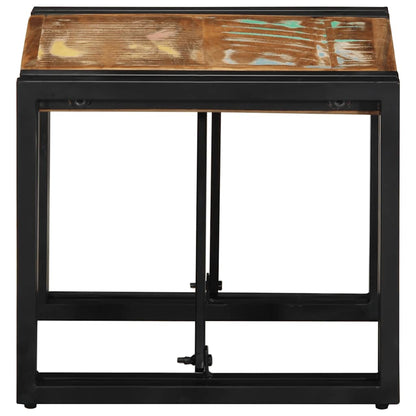 Salontafel 40x40x35 cm massief gerecycled hout meerkleurig