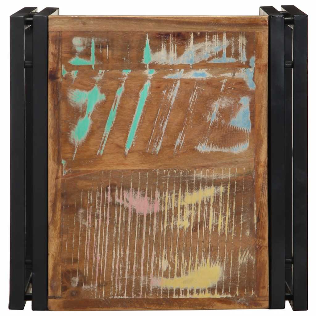 Salontafel 40x40x35 cm massief gerecycled hout meerkleurig