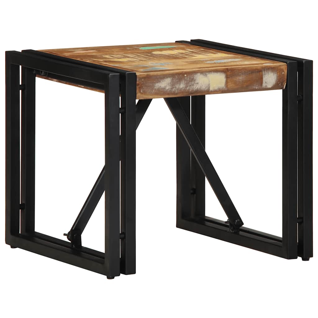 Salontafel 40x40x35 cm massief gerecycled hout meerkleurig