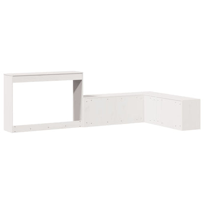 Nachtkastje met bureau 222x122x75 cm massief grenenhout wit