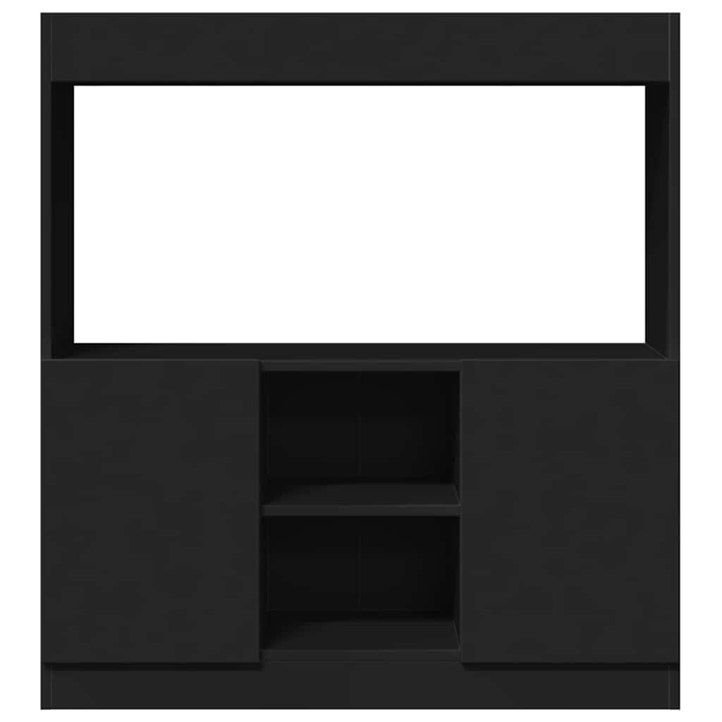 Hoge kast 92x33x100 cm bewerkt hout zwart