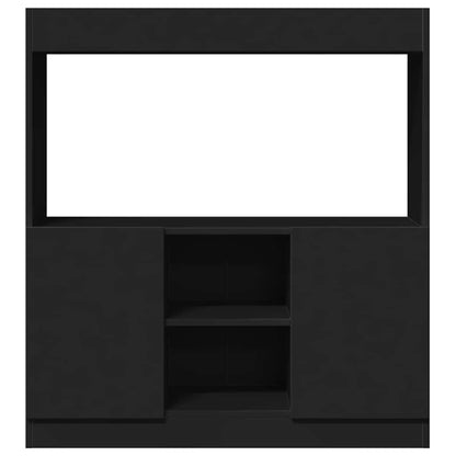 Hoge kast 92x33x100 cm bewerkt hout zwart
