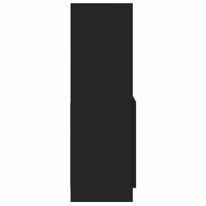 Hoge kast 92x33x100 cm bewerkt hout zwart