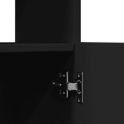 Hoge kast 92x33x100 cm bewerkt hout zwart