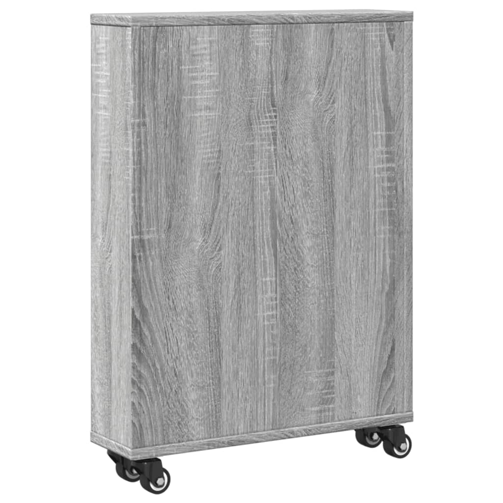 Opbergtrolley smal 48x13x68 cm bewerkt hout grijs sonoma eiken