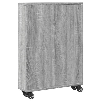 Opbergtrolley smal 48x13x68 cm bewerkt hout grijs sonoma eiken