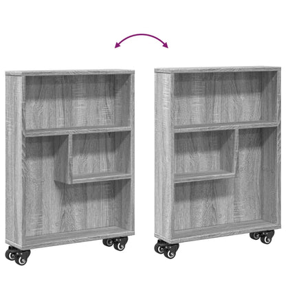 Opbergtrolley smal 48x13x68 cm bewerkt hout grijs sonoma eiken