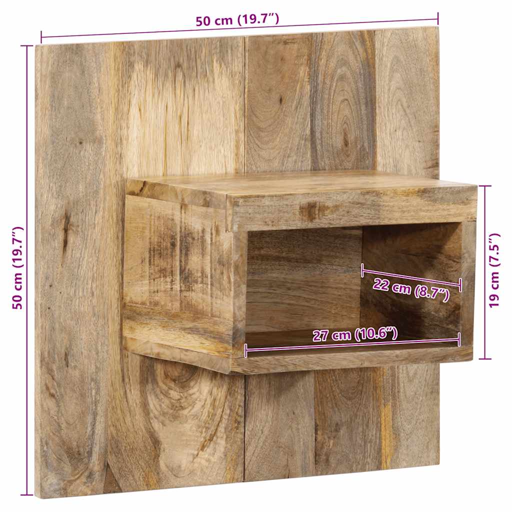Nachtkastje 50x27x50 cm massief ruw mangohout