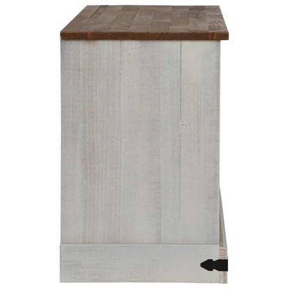 Tv-meubel HALDEN met schuifdeur wit 110x40x60 cm massief hout