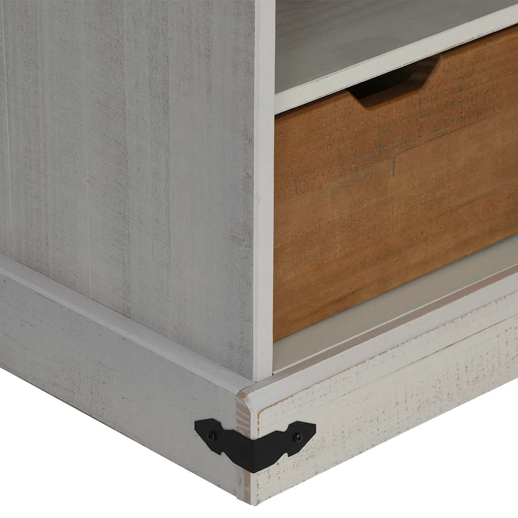Tv-meubel HALDEN met schuifdeur wit 110x40x60 cm massief hout