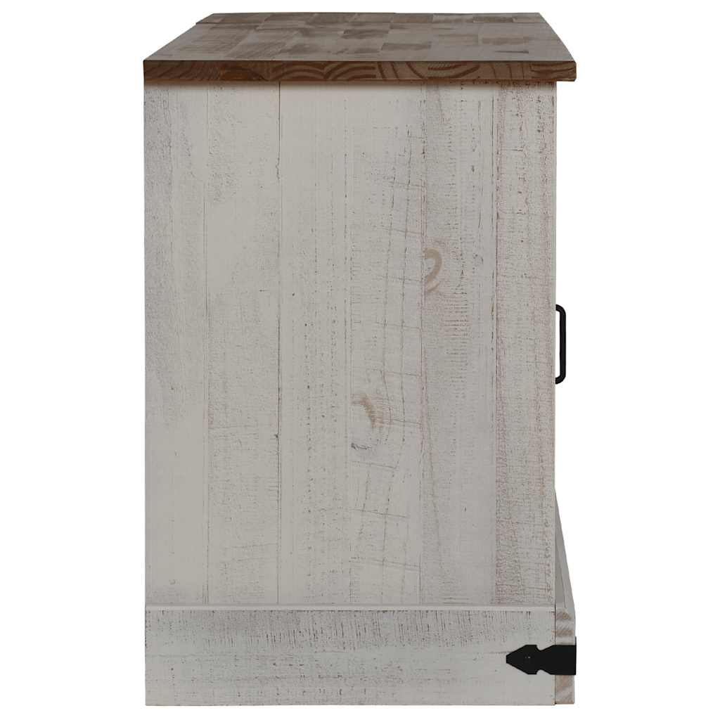 Tv-meubel HALDEN 2 schuifdeuren 150x40x60 cm massief hout wit