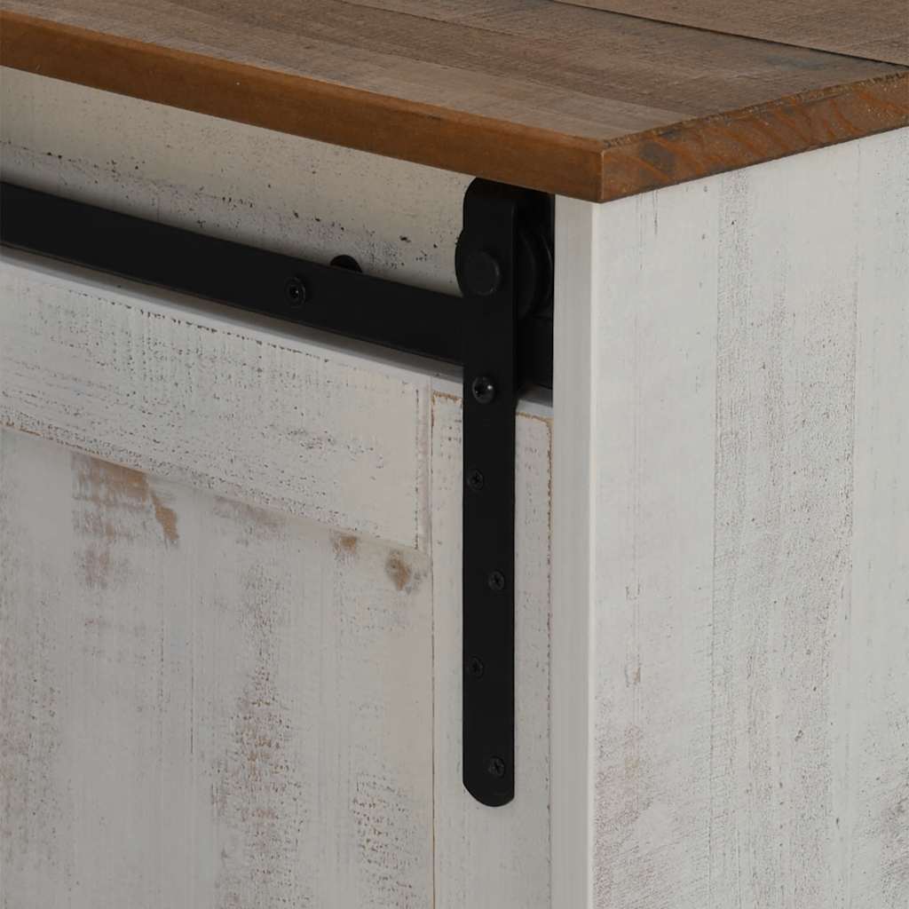 Tv-meubel HALDEN 2 schuifdeuren 150x40x60 cm massief hout wit