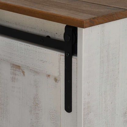 Tv-meubel HALDEN 2 schuifdeuren 150x40x60 cm massief hout wit
