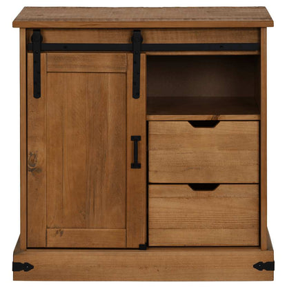 Dressoir HALDEN met schuifdeur 80x40x80 cm massief hout