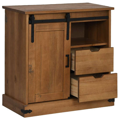 Dressoir HALDEN met schuifdeur 80x40x80 cm massief hout