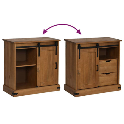 Dressoir HALDEN met schuifdeur 80x40x80 cm massief hout