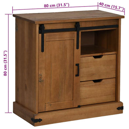 Dressoir HALDEN met schuifdeur 80x40x80 cm massief hout