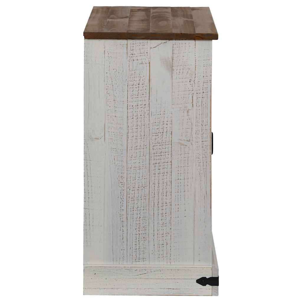 Dressoir HALDEN met schuifdeur 80x40x80 cm massief hout wit