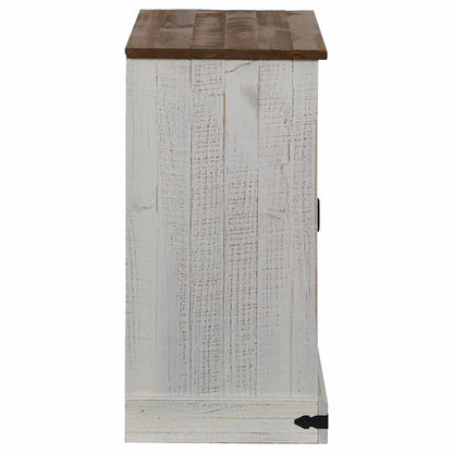 Dressoir HALDEN met schuifdeur 80x40x80 cm massief hout wit