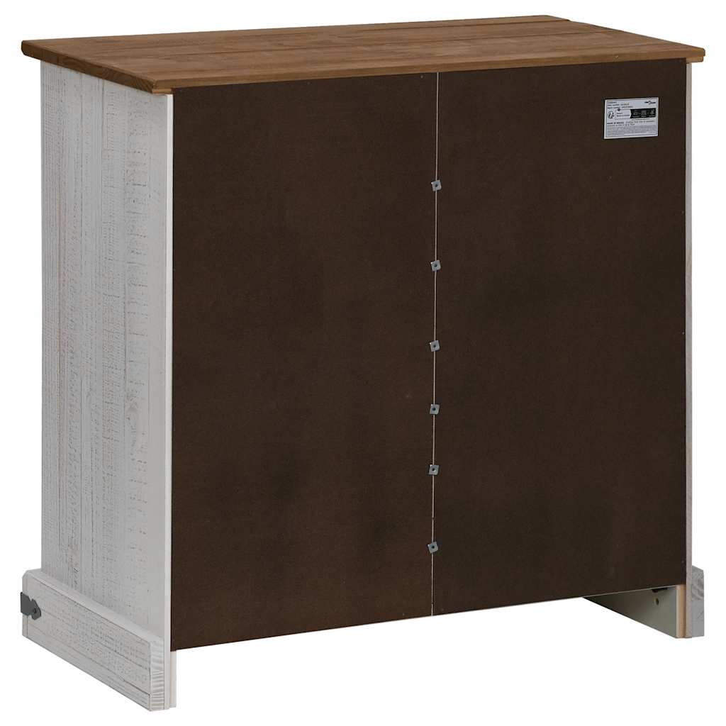 Dressoir HALDEN met schuifdeur 80x40x80 cm massief hout wit