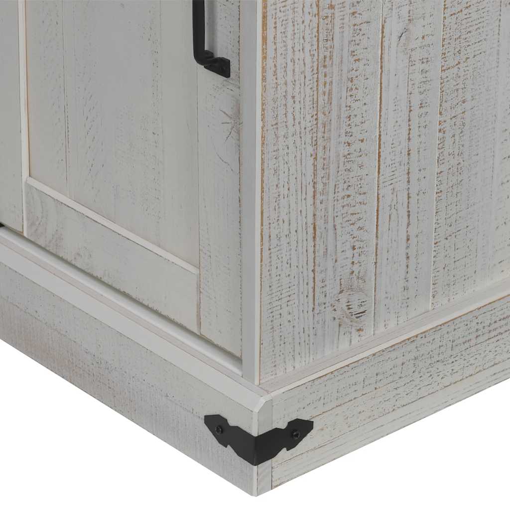 Dressoir HALDEN met schuifdeur 80x40x80 cm massief hout wit