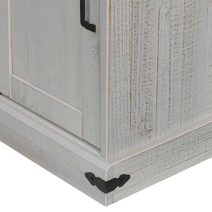 Dressoir HALDEN met schuifdeur 80x40x80 cm massief hout wit