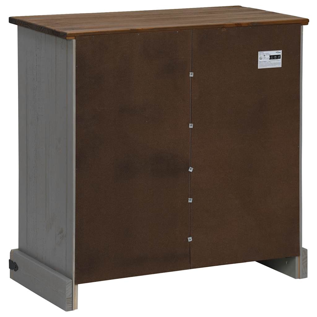 Dressoir HALDEN met schuifdeur 80x40x80 cm massief hout grijs