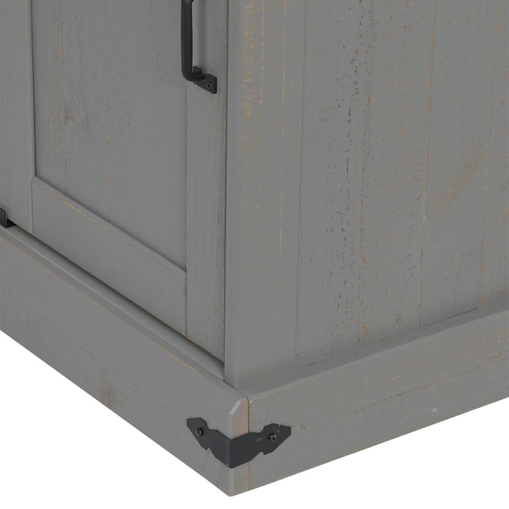 Dressoir HALDEN met schuifdeur 80x40x80 cm massief hout grijs