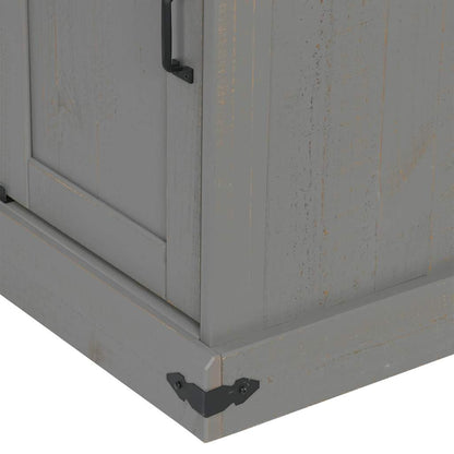 Dressoir HALDEN met schuifdeur 80x40x80 cm massief hout grijs