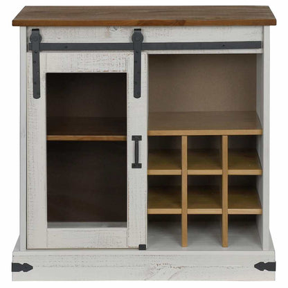 Dressoir HALDEN met schuifdeur 80x40x80 cm massief hout wit