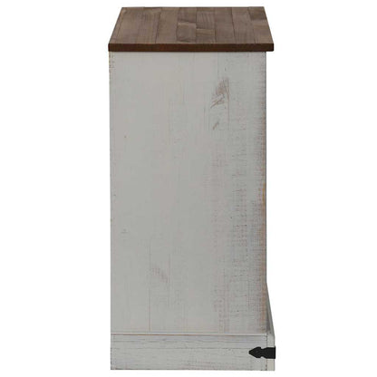 Dressoir HALDEN met schuifdeur 80x40x80 cm massief hout wit