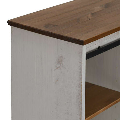 Dressoir HALDEN met schuifdeur 80x40x80 cm massief hout wit