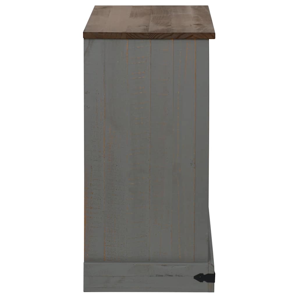 Dressoir HALDEN met schuifdeur 80x40x80 cm massief hout grijs