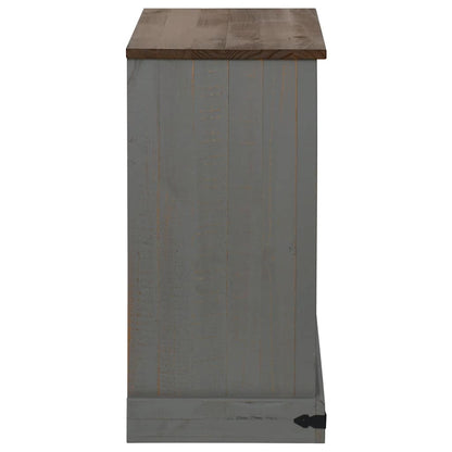 Dressoir HALDEN met schuifdeur 80x40x80 cm massief hout grijs