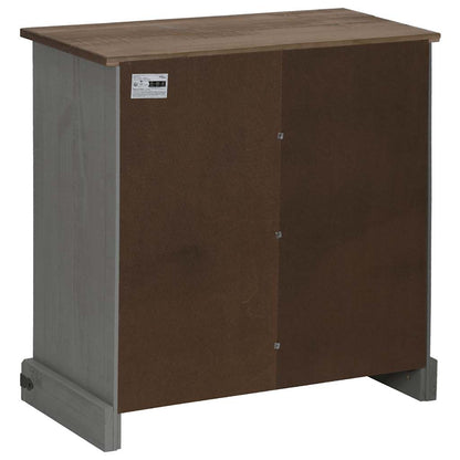 Dressoir HALDEN met schuifdeur 80x40x80 cm massief hout grijs