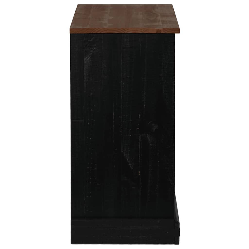 Dressoir HALDEN met schuifdeur 80x40x80 cm massief hout zwart