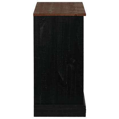 Dressoir HALDEN met schuifdeur 80x40x80 cm massief hout zwart