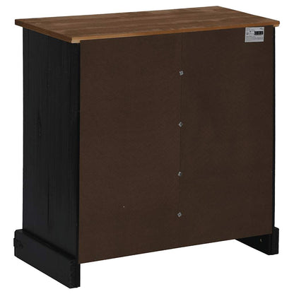 Dressoir HALDEN met schuifdeur 80x40x80 cm massief hout zwart