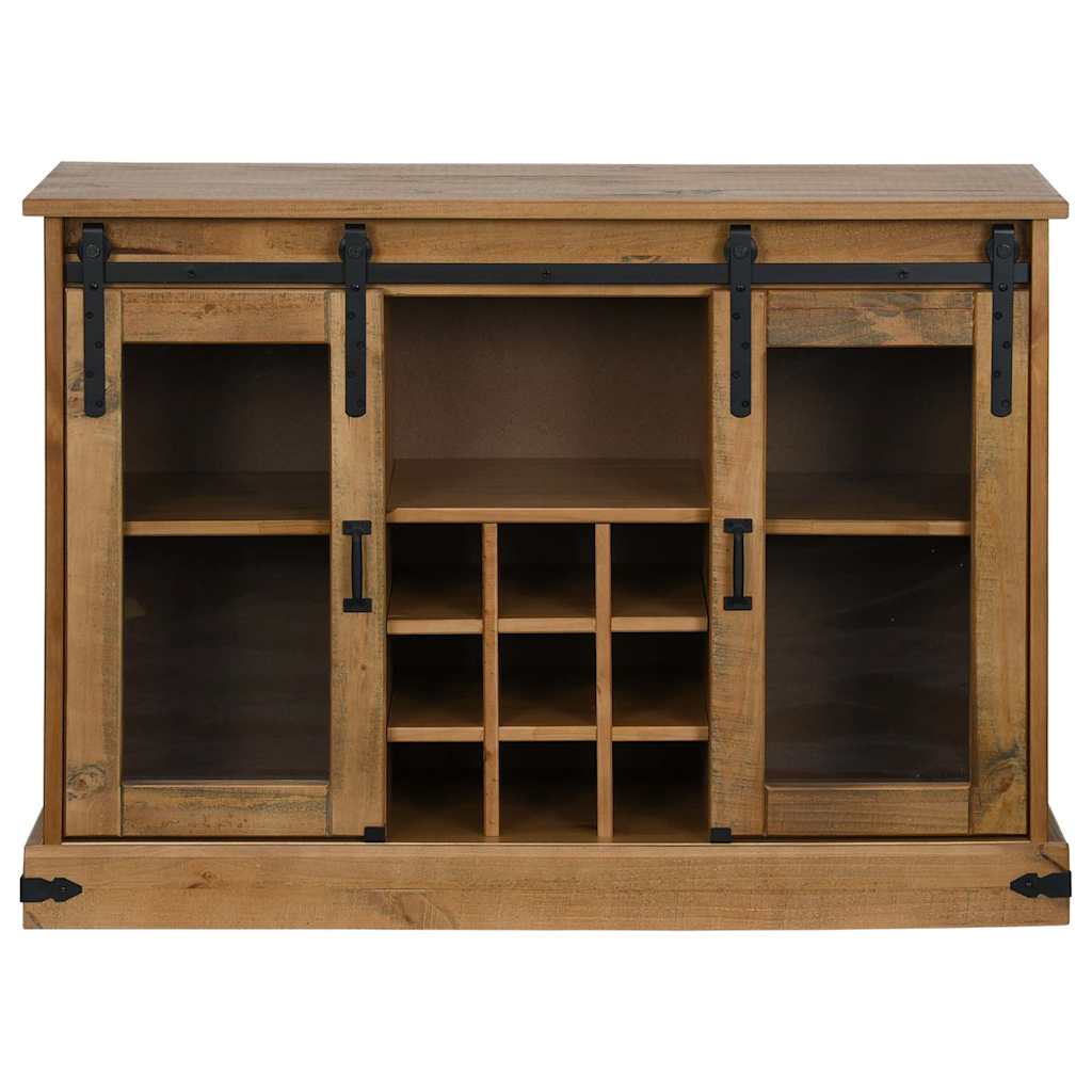 Dressoir HALDEN 2 schuifdeuren 112x40x80 cm massief hout