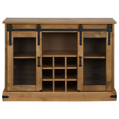 Dressoir HALDEN 2 schuifdeuren 112x40x80 cm massief hout