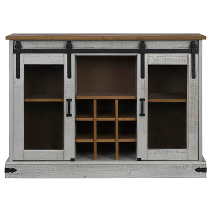 Dressoir HALDEN 2 schuifdeuren 112x40x80 cm massief hout wit