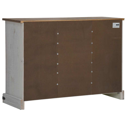 Dressoir HALDEN 2 schuifdeuren 112x40x80 cm massief hout wit